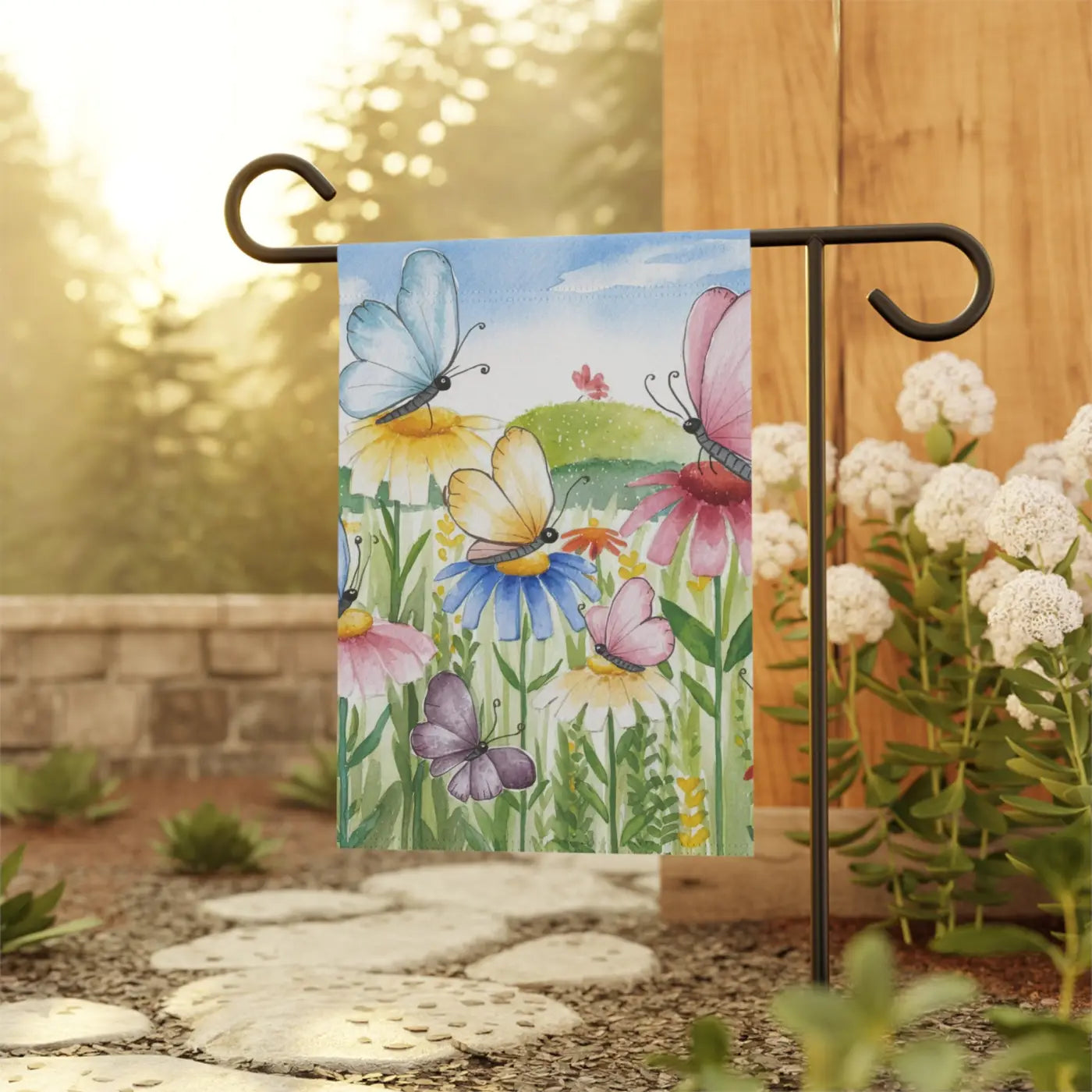 Cheerful House Banner - Butterflies and Flowers Design - DipaliZ