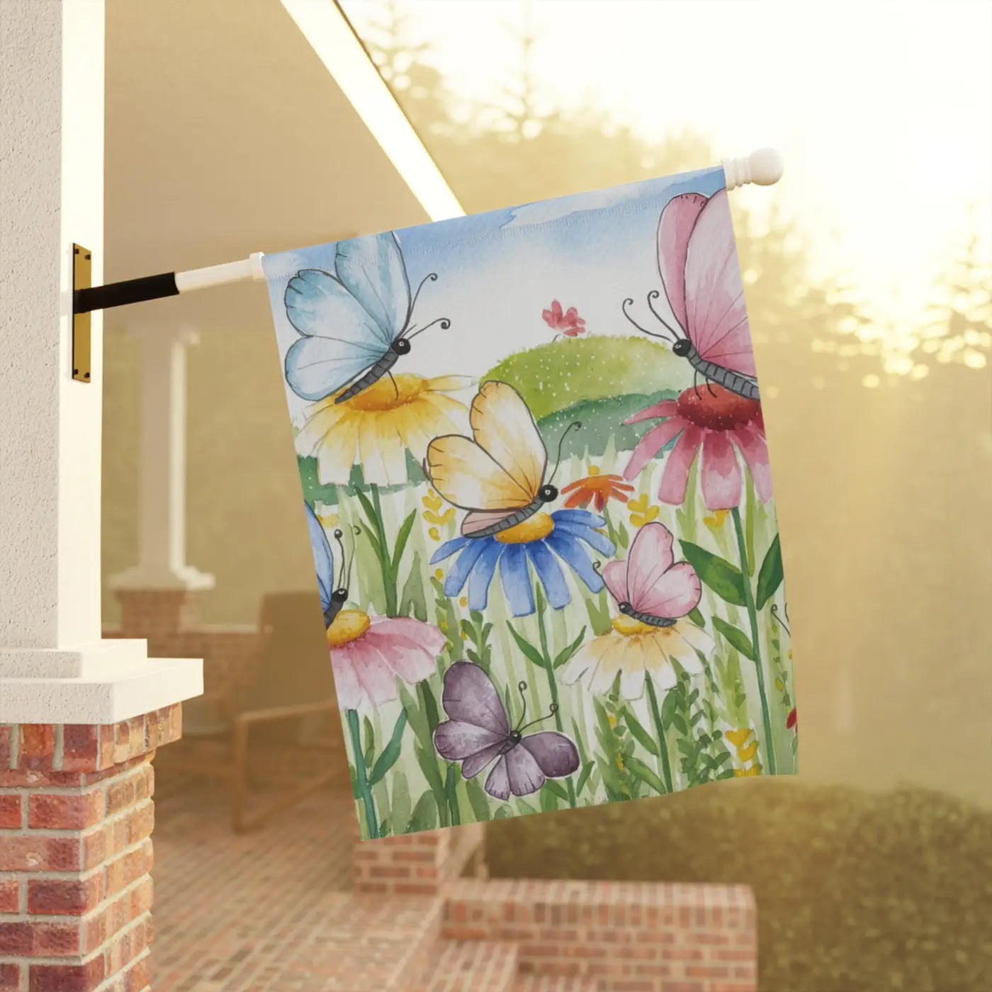 Cheerful House Banner - Butterflies and Flowers Design - DipaliZ