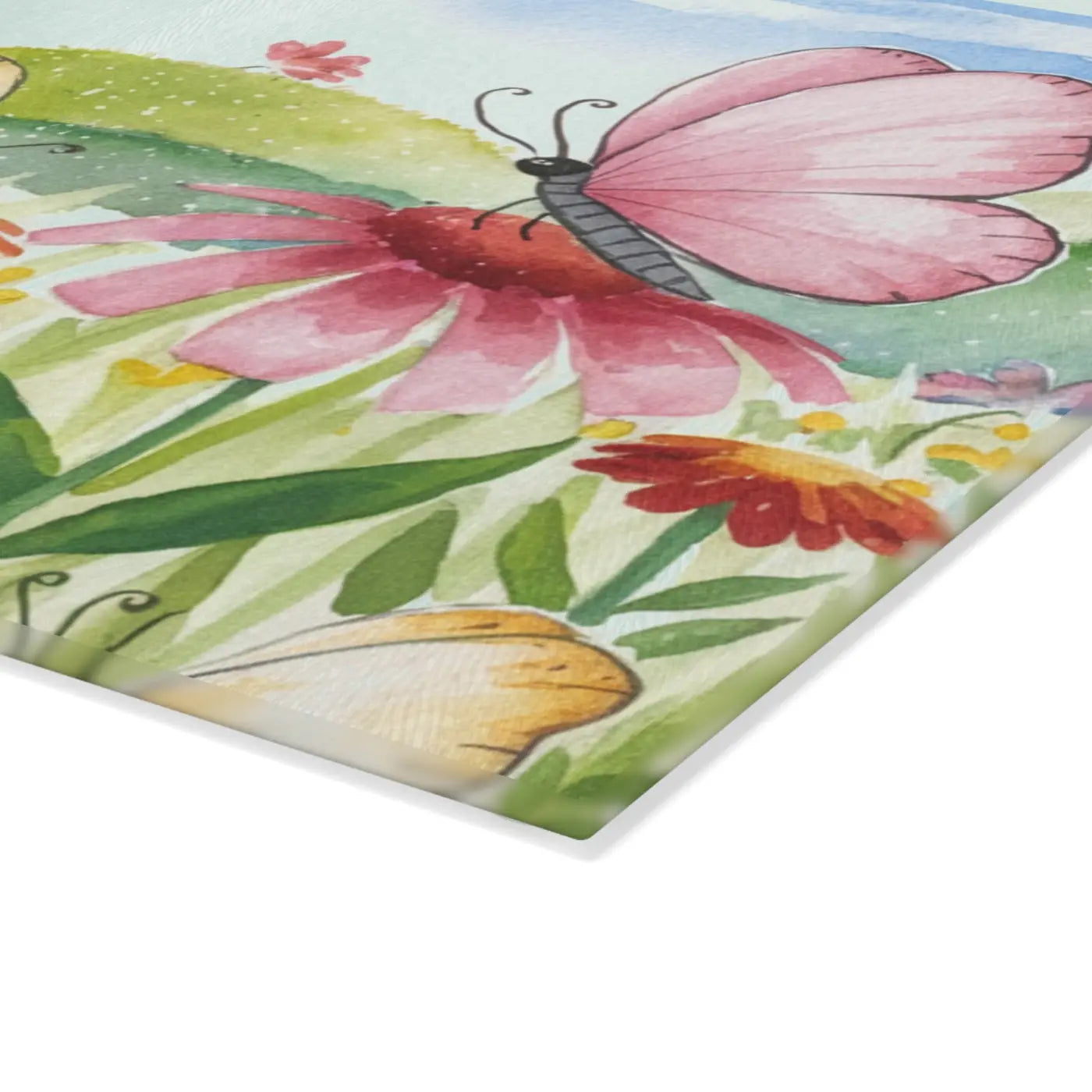 Bright Butterfly Glass Cutting Board - Chic Kitchens - DipaliZ
