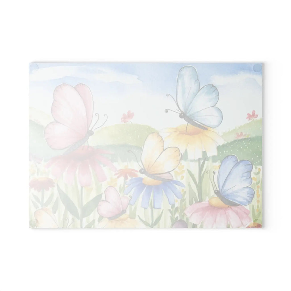 Bright Butterfly Glass Cutting Board - Chic Kitchens - DipaliZ