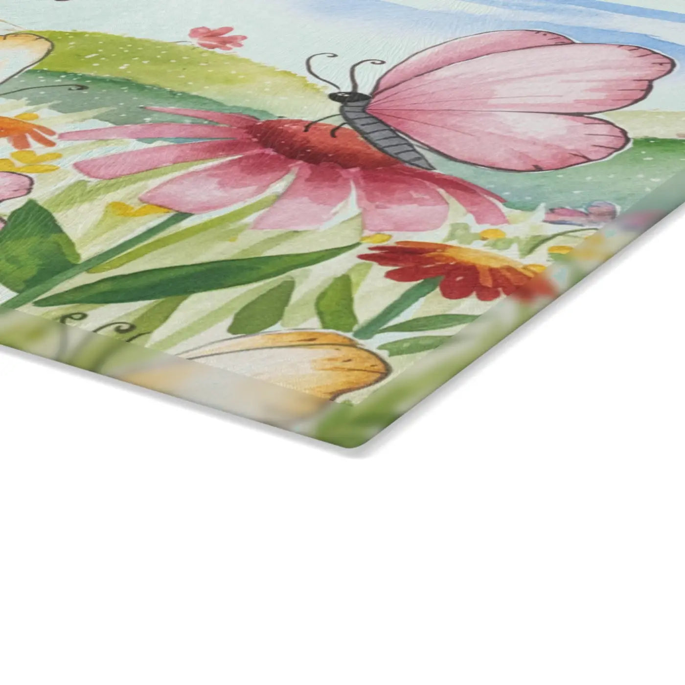 Bright Butterfly Glass Cutting Board - Chic Kitchens - DipaliZ