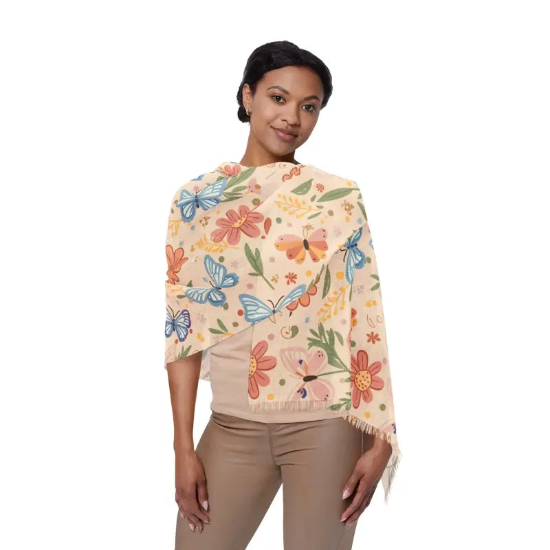 Light Scarf - Butterflies Polyester Art Design - DipaliZ
