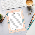 Flowers Notepad - Stylish Butterflies Design - DipaliZ