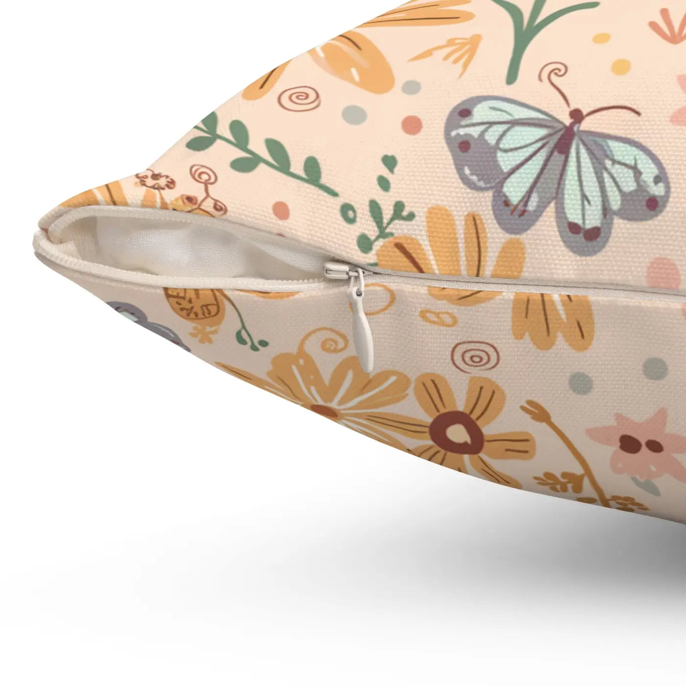 Vibrant Butterfly Polyester Square Pillow - Floral Decor - DipaliZ