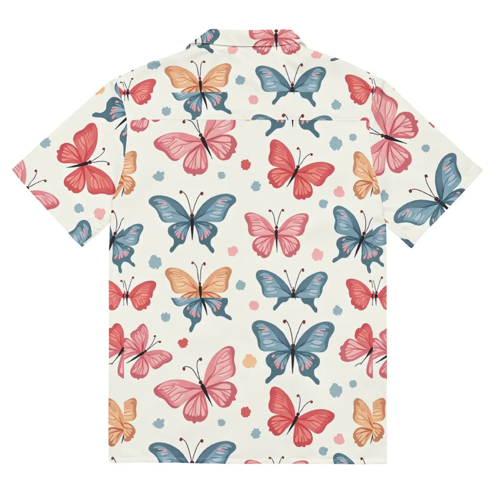 Moisture Wicking Polyester Button Shirt - Eco Butterfly - DipaliZ