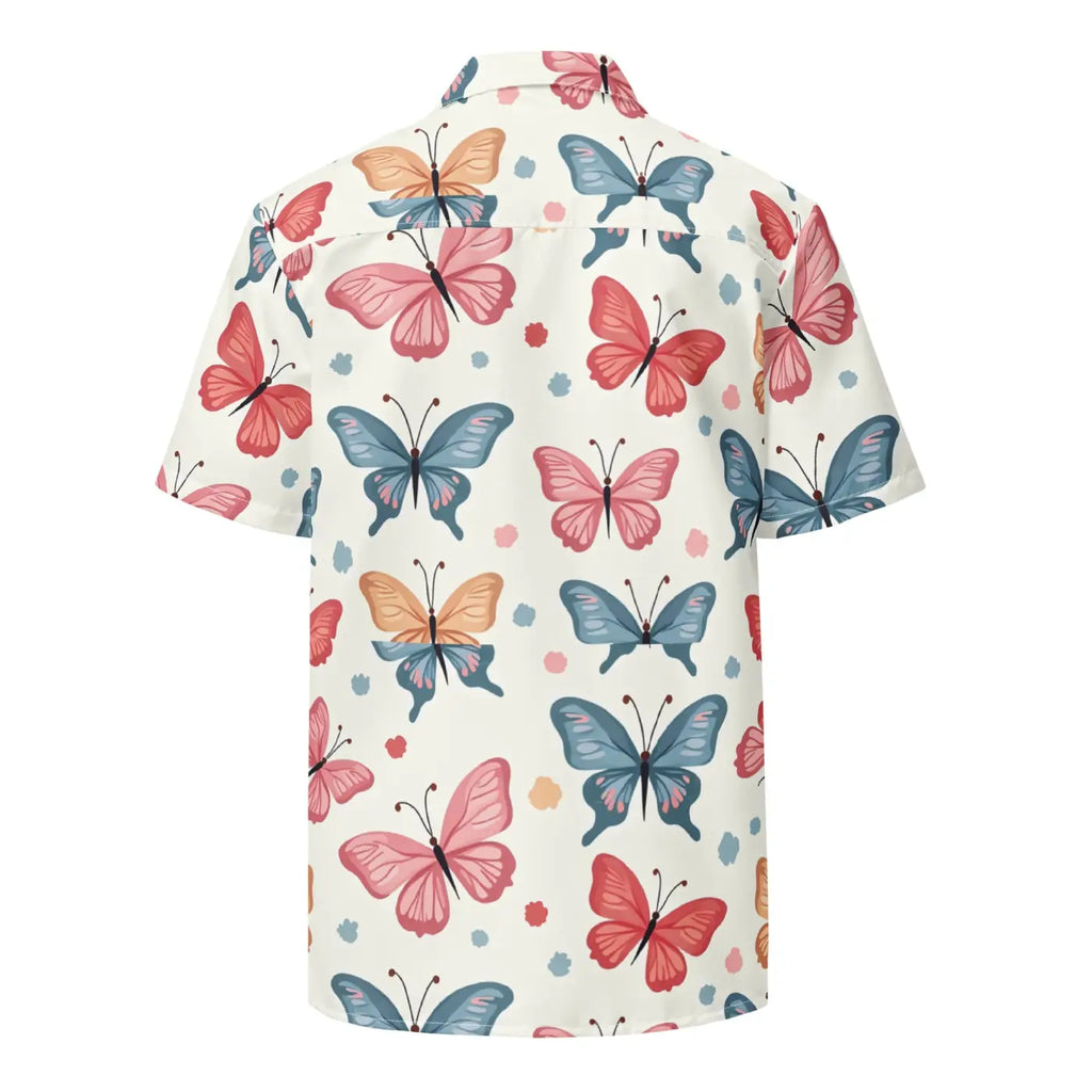Moisture Wicking Polyester Button Shirt - Eco Butterfly - DipaliZ