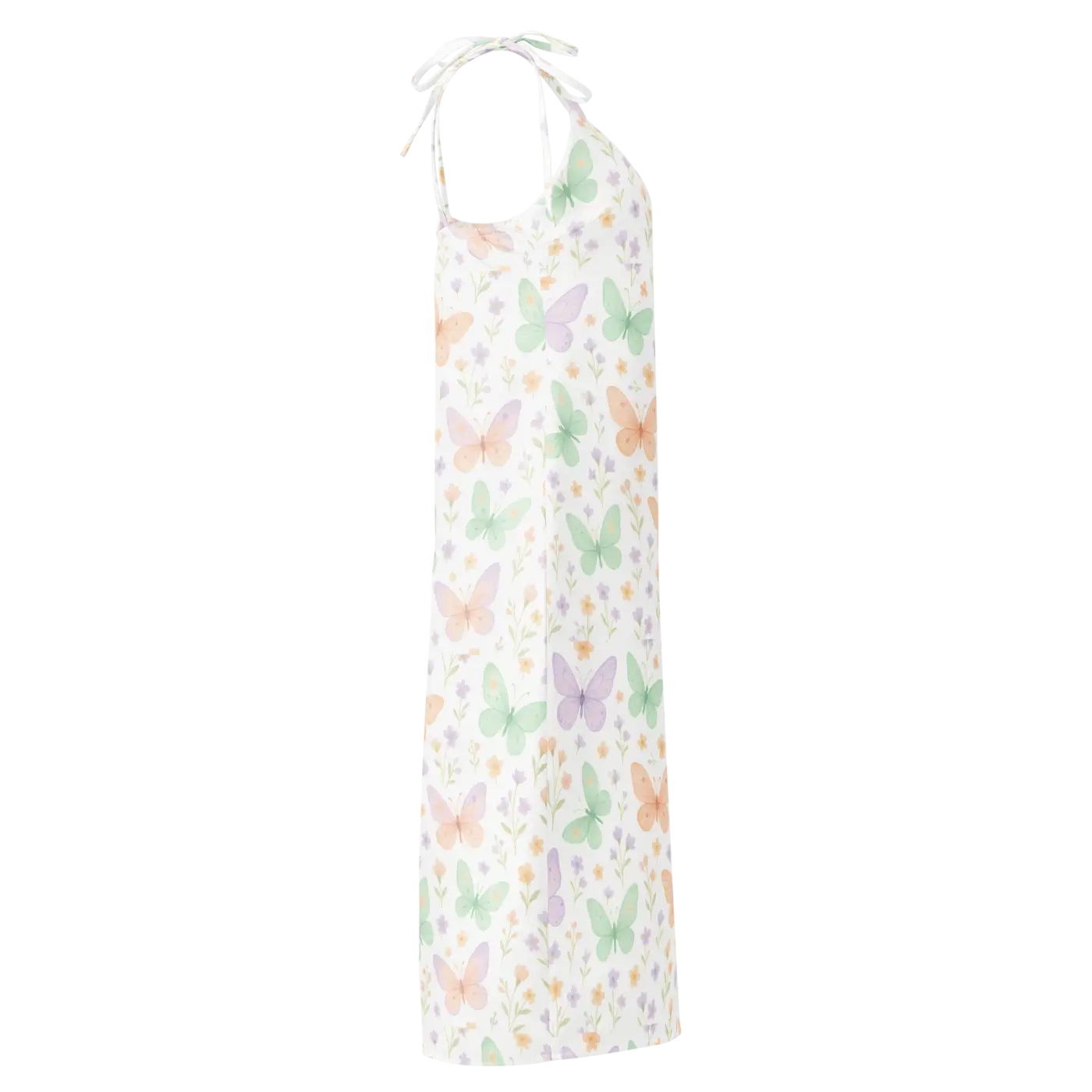 Butterflies Pattern Midi Dress - Built-In Bra Support - DipaliZ