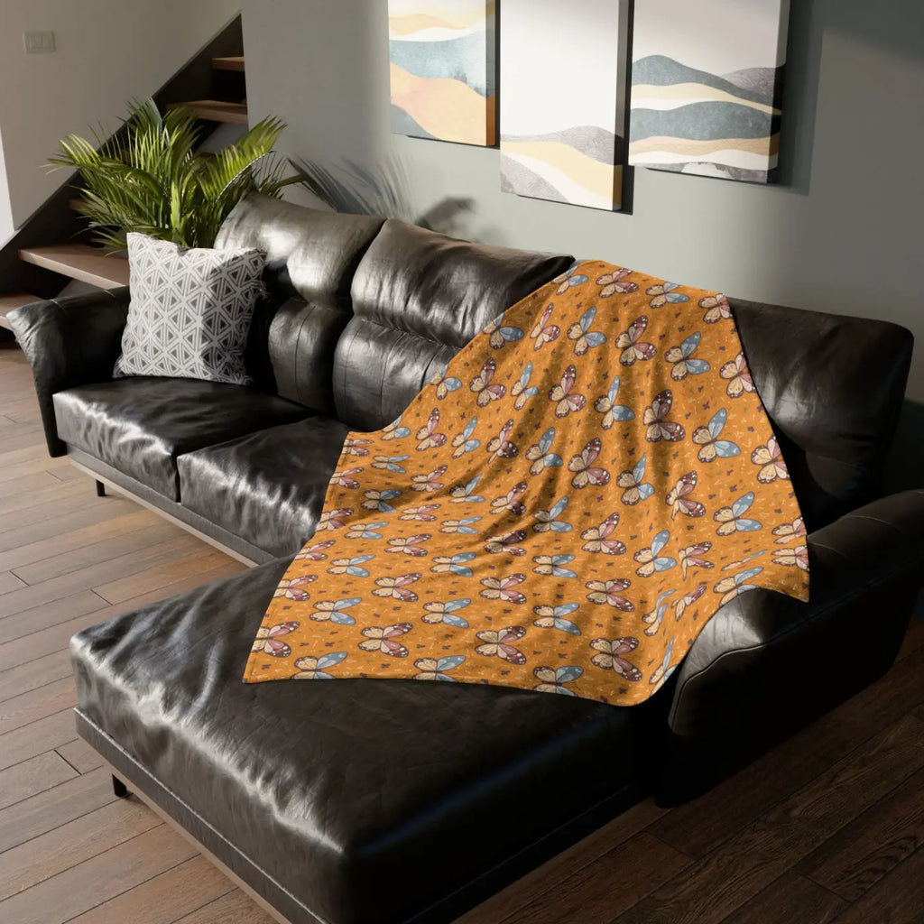 Soft Polyester Blanket - Butterfly Design Minky - DipaliZ