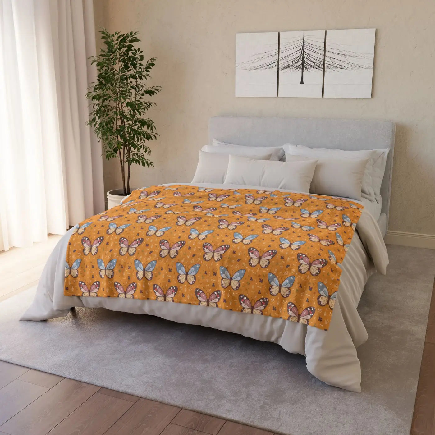 Soft Polyester Blanket - Butterfly Design Minky - DipaliZ
