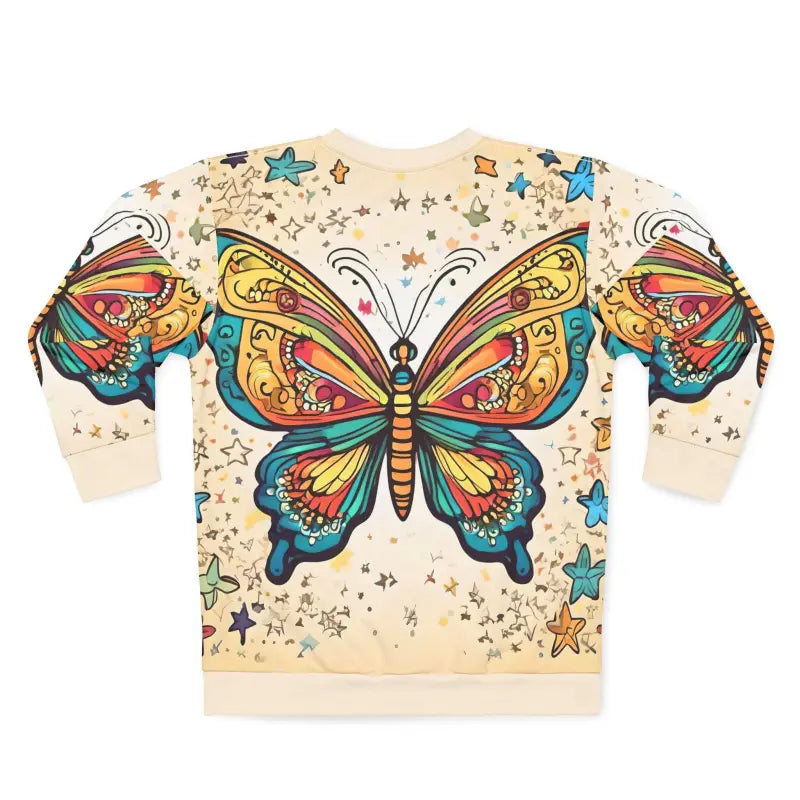 Vibrant Butterfly Unisex Sweatshirt - Custom Cut Crew Neck - DipaliZ