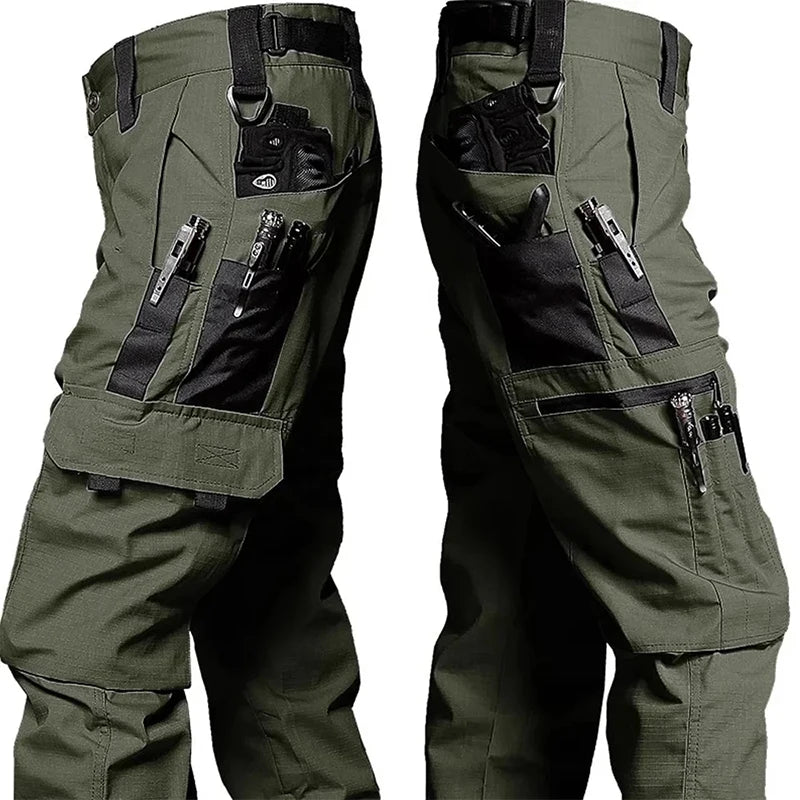 Men’s Tactical Cargo Work Pants – Multi-Pocket Waterproof Outdoor Pants for Hiking, Workwear, and Adventure