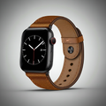 Genuine Leather Watch Band Compatible with Apple Watch 49mm–42mm, Retro Brown & Black Replacement Strap