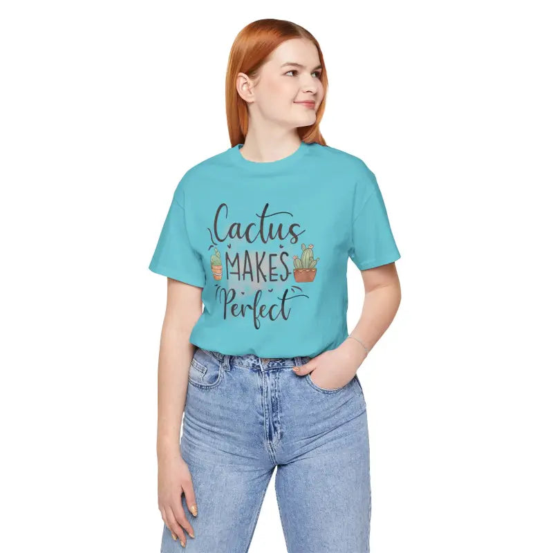 Cactus Makes Perfect Cotton Tee - Unisex Jersey Shirt - DipaliZ