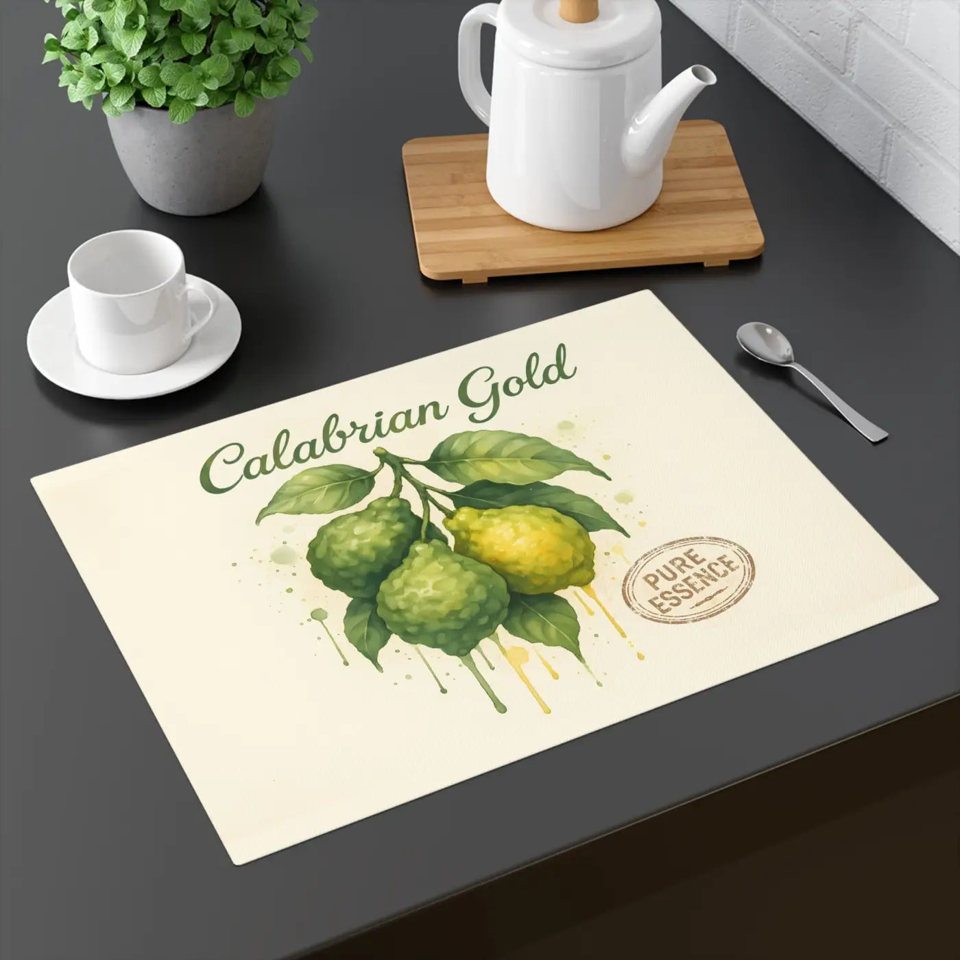 Premium Calabrian Gold Fruit Placemat - Italian Vintage Style - DipaliZ