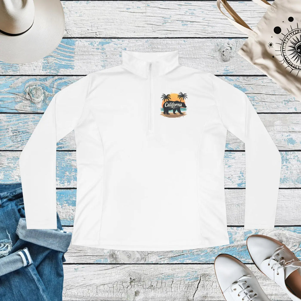 California Ladies Quarter Zip Pullover - Stylish Comfort - DipaliZ