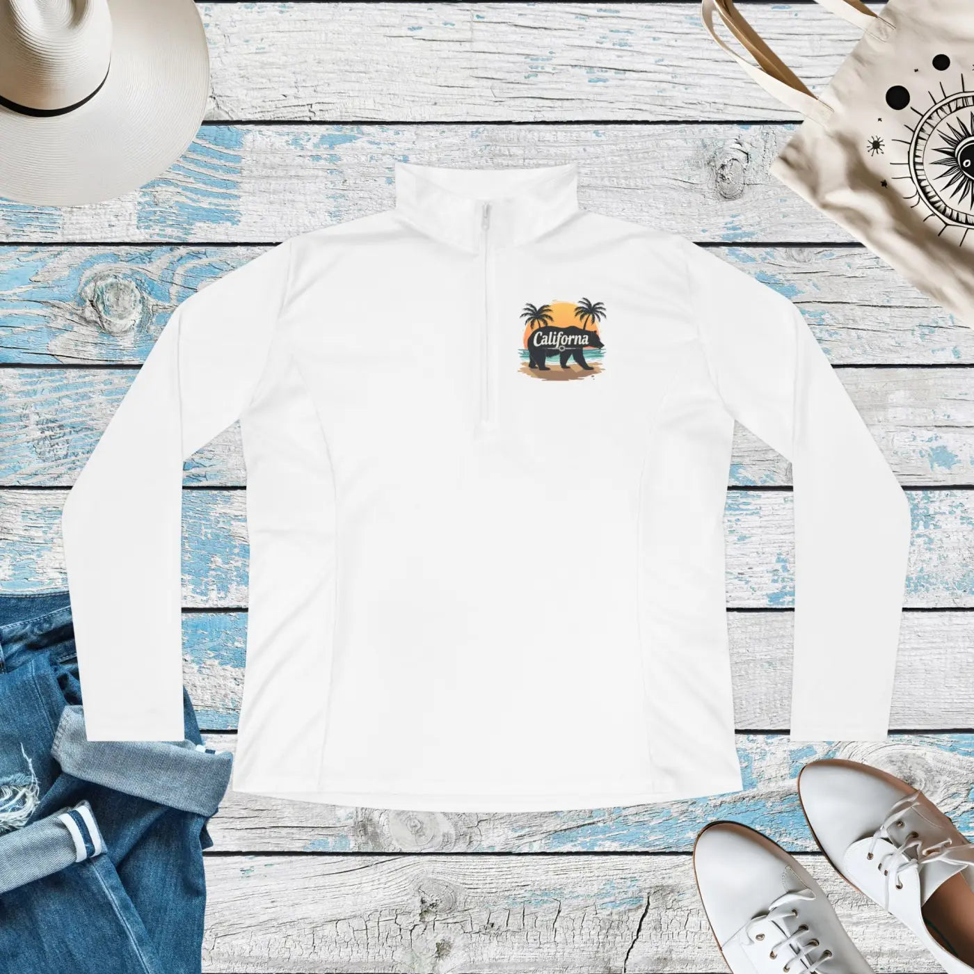 California Ladies Quarter Zip Pullover - Stylish Comfort - DipaliZ
