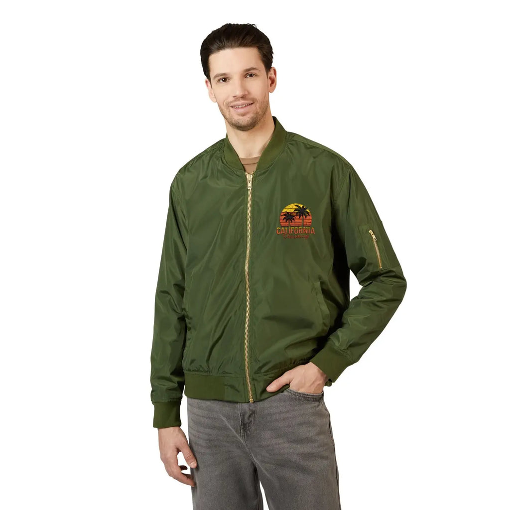 Premium California Travel Recycled Bomber Jacket - DipaliZ