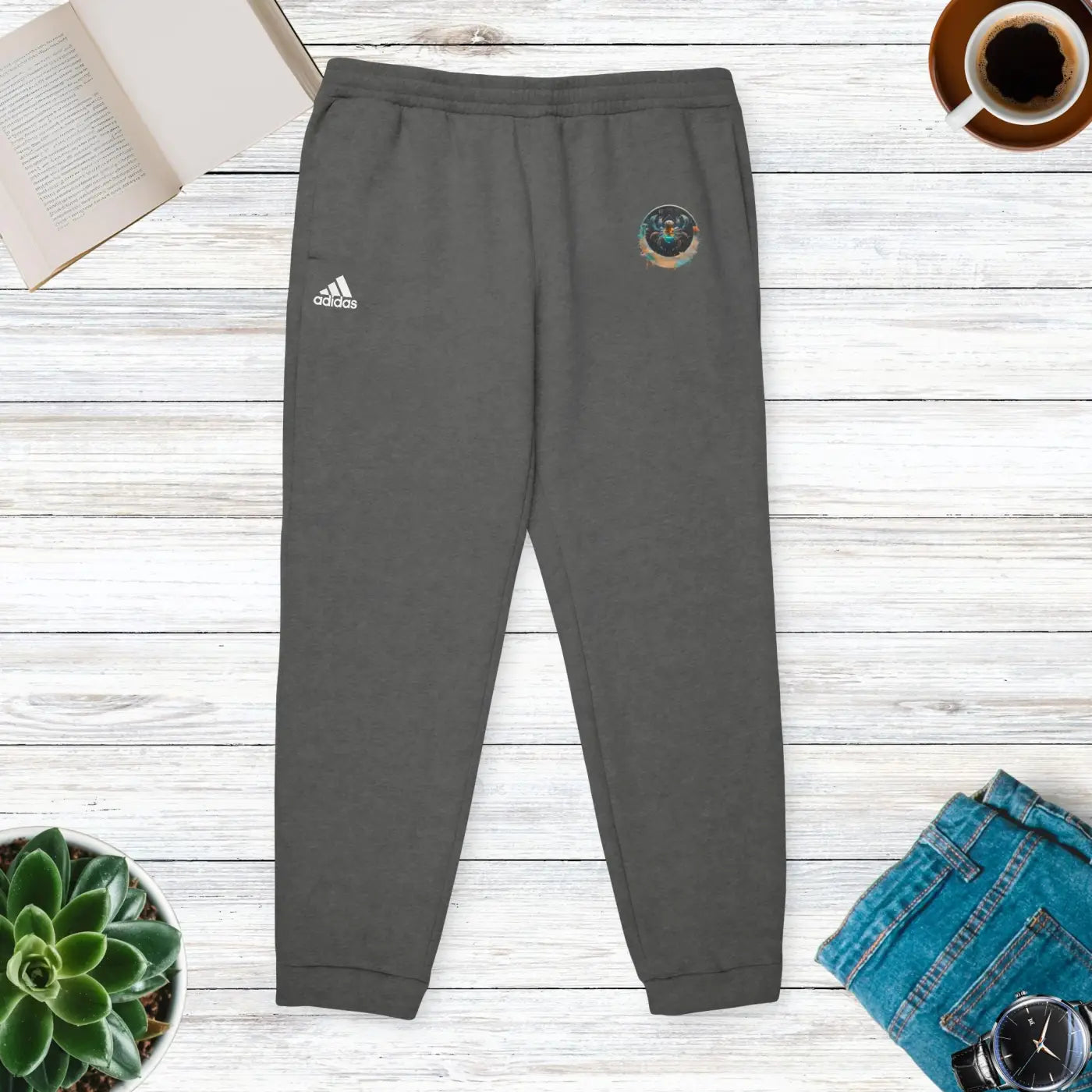 Cancer Zodiac Fleece Joggers - Dark Grey Heather Unisex - DipaliZ