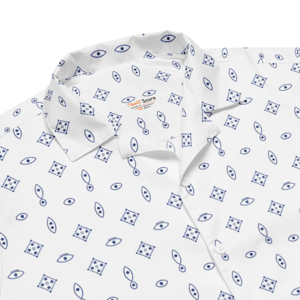 Capri Blue Foulard Unisex Button Shirt - Summer Vibes - DipaliZ