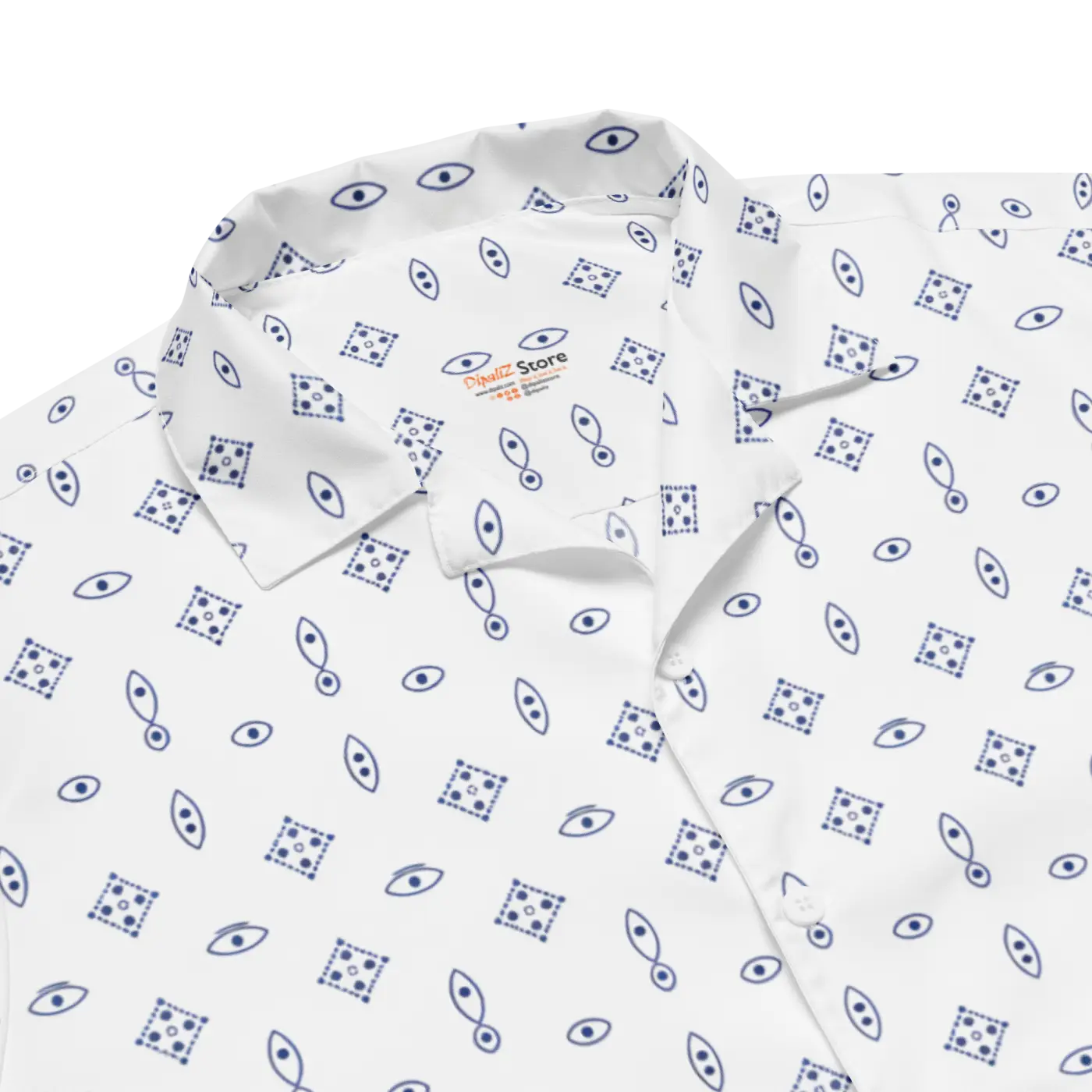 Capri Blue Foulard Unisex Button Shirt - Summer Vibes - DipaliZ