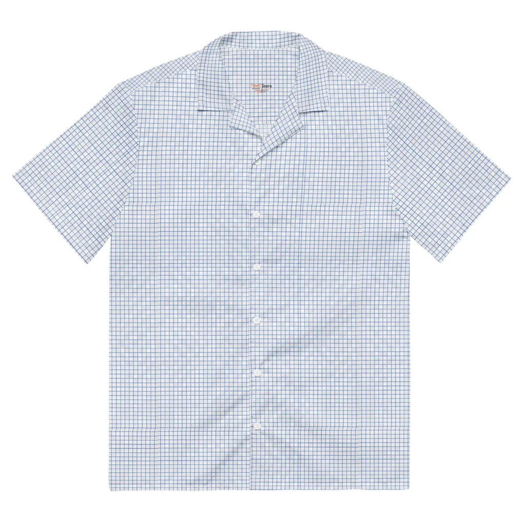 Capri Blue Graph Check Shirt - Lightweight Summer Style - DipaliZ