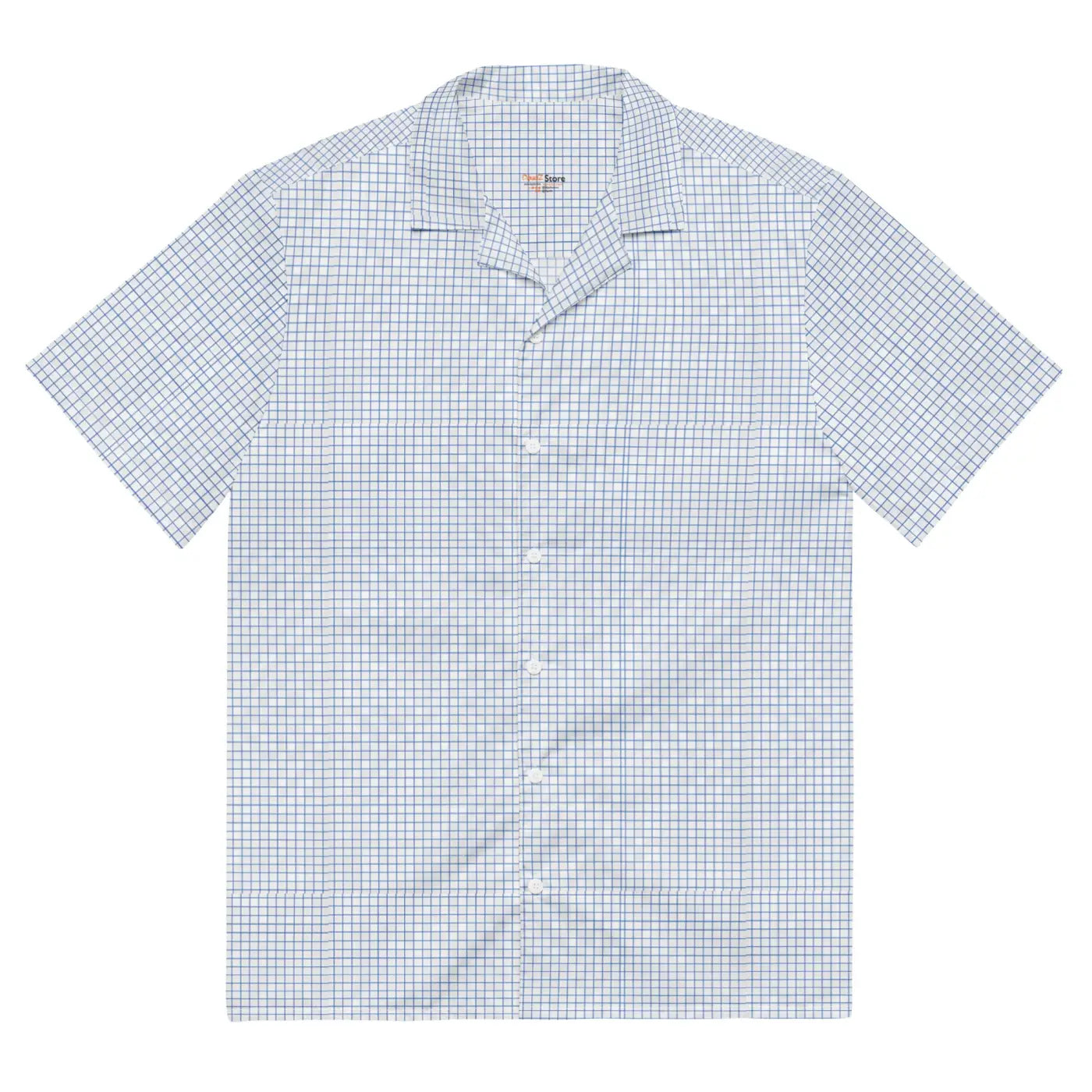 Capri Blue Graph Check Shirt - Lightweight Summer Style - DipaliZ