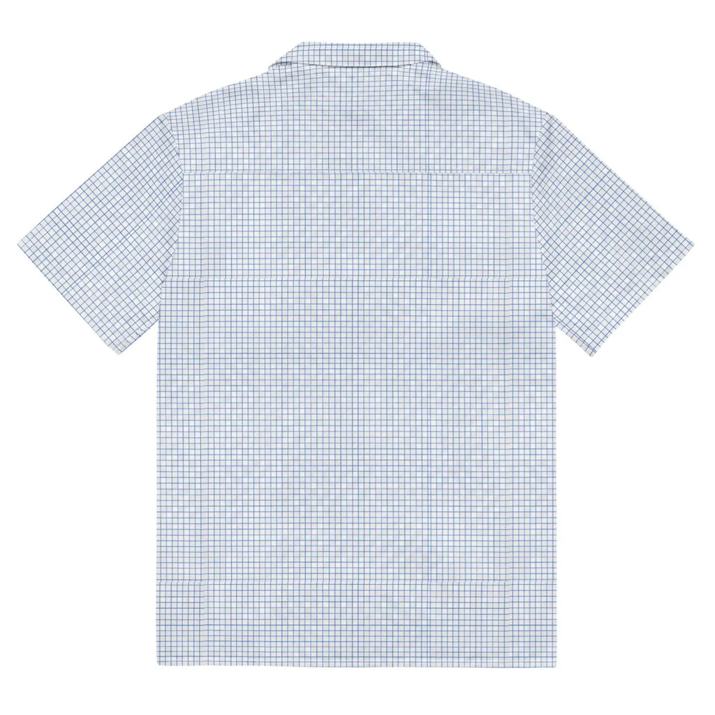 Capri Blue Graph Check Shirt - Lightweight Summer Style - DipaliZ