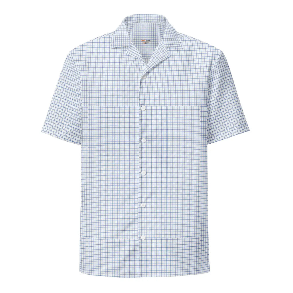 Capri Blue Graph Check Shirt - Lightweight Summer Style - DipaliZ