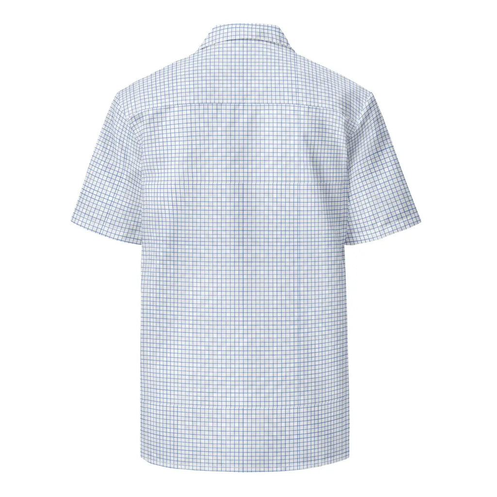 Capri Blue Graph Check Shirt - Lightweight Summer Style - DipaliZ