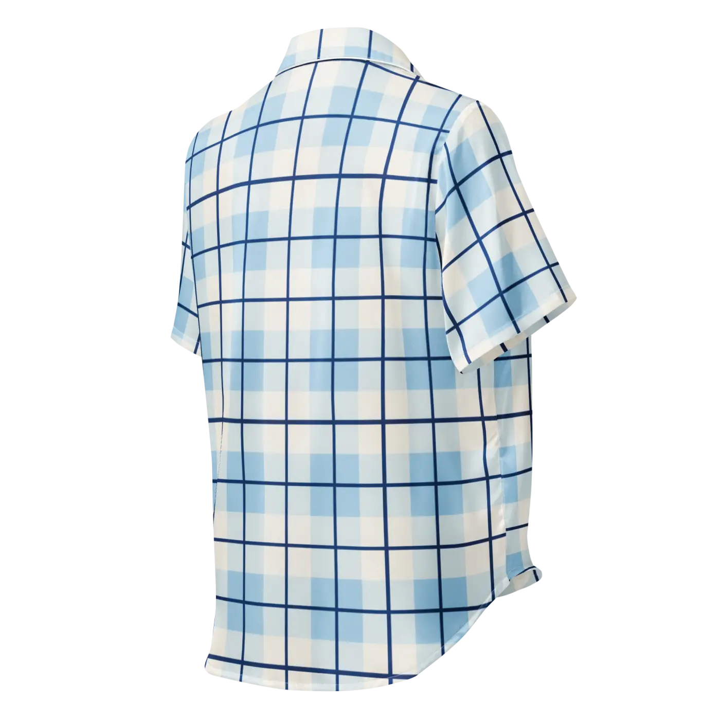Capri Blue Madras Short Sleeve Pajama Top - Relaxed Fit - DipaliZ