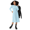 Capri Blue Medallion Print Midi Dress - Long Sleeve - DipaliZ