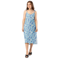 Capri Blue Paisley Midi Dress - Flirty Tie Straps - DipaliZ