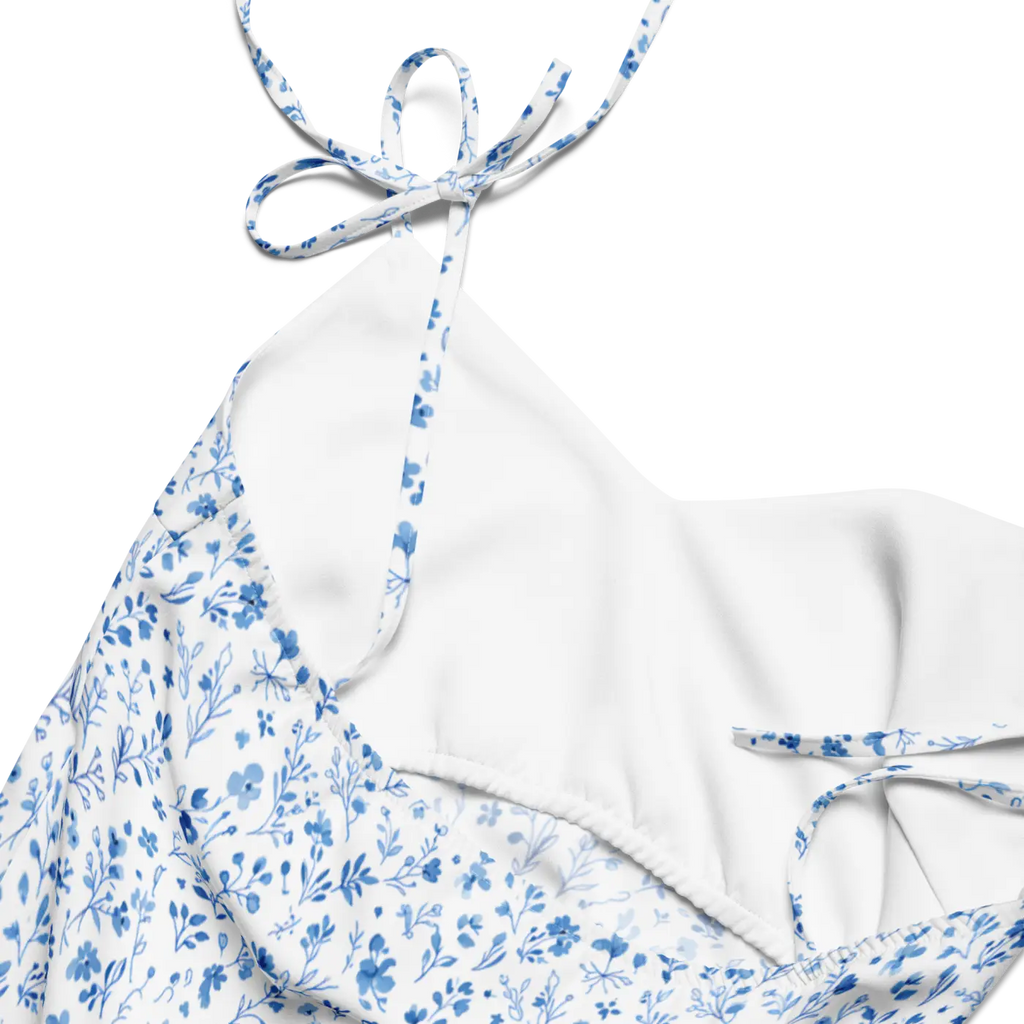 Floral Midi Dress - Capri Blue Breezy Tie-Strap - DipaliZ