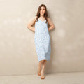 Floral Midi Dress - Capri Blue Breezy Tie-Strap - DipaliZ