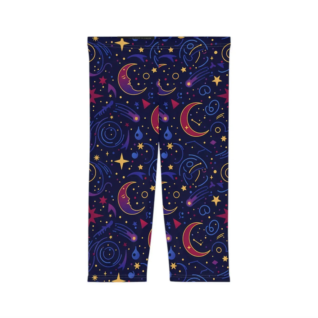 Cosmic Moon Capri Leggings - Celestial Activewear - DipaliZ