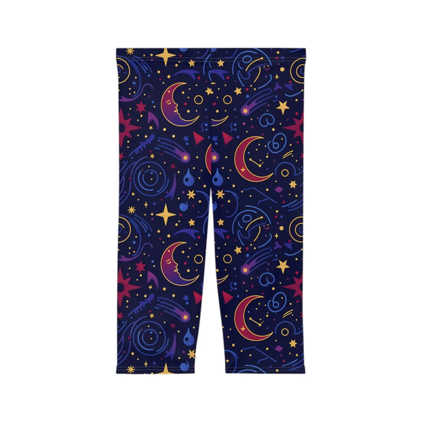 Cosmic Moon Capri Leggings - Celestial Activewear - DipaliZ