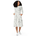 Floral Fantasy Midi Dress - Fitted Waist Silhouette - DipaliZ