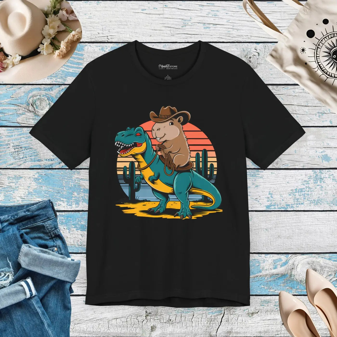 Capybara T-Rex Unisex Jersey Adventure Tee - DipaliZ