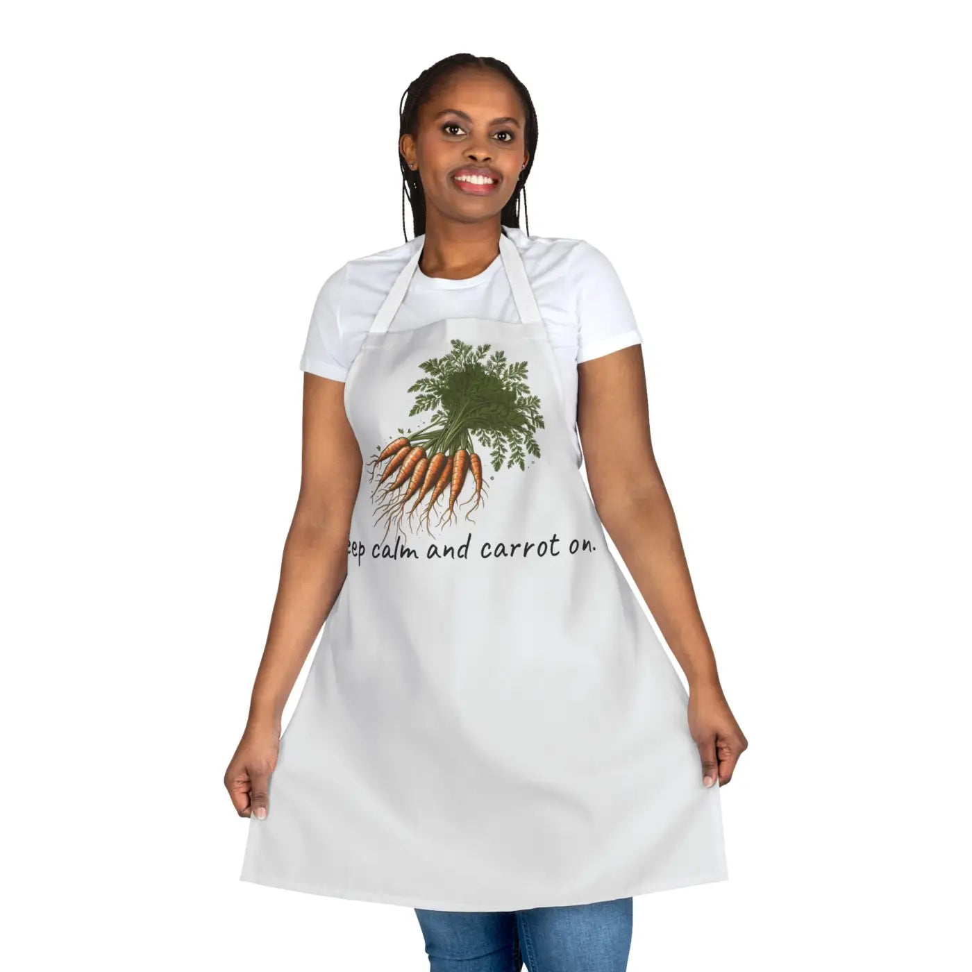 Stylish Apron - All-Over Carrot Print Tie-Back - DipaliZ