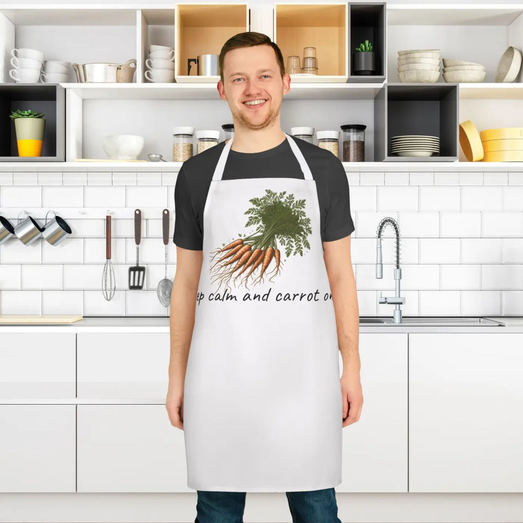 Stylish Apron - All-Over Carrot Print Tie-Back - DipaliZ