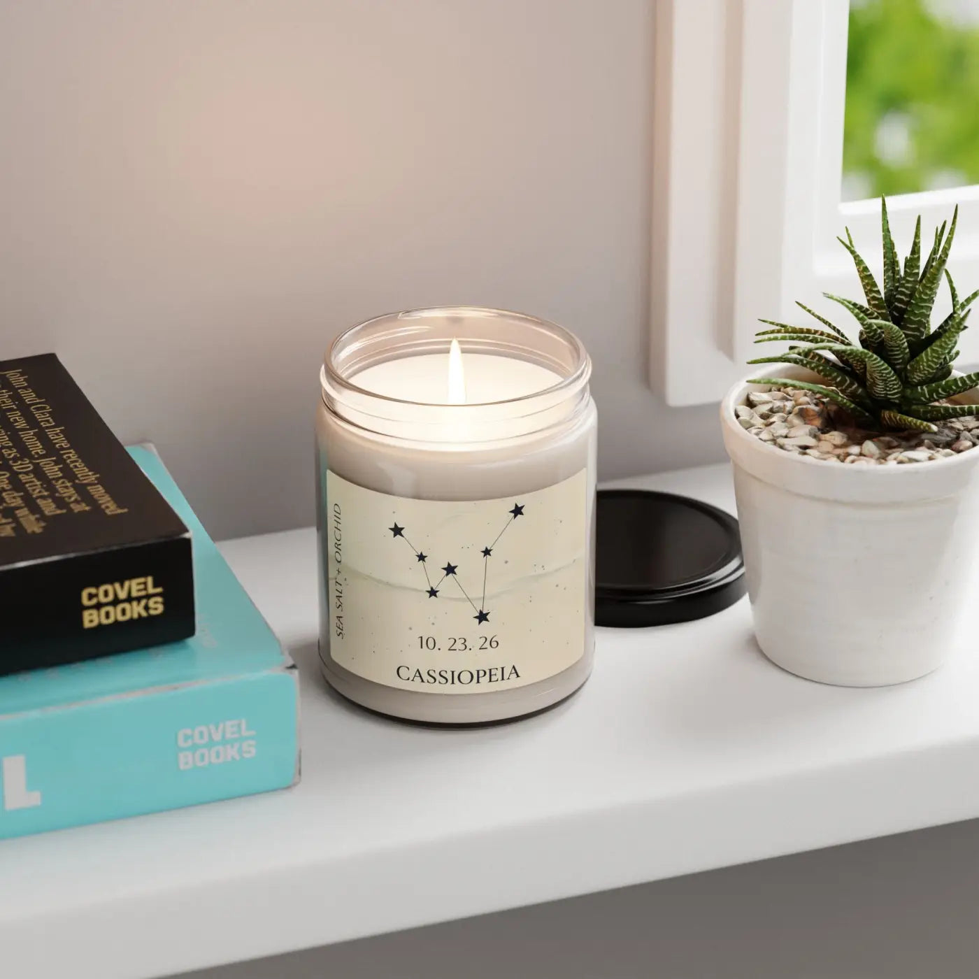 Personalized Constellation Soy Candle - Cassiopeia Design - DipaliZ