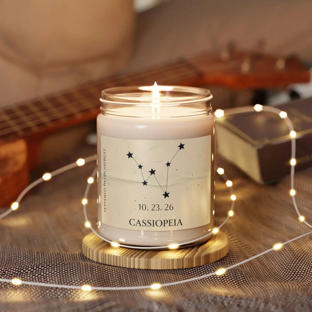 Personalized Constellation Soy Candle - Cassiopeia Design - DipaliZ