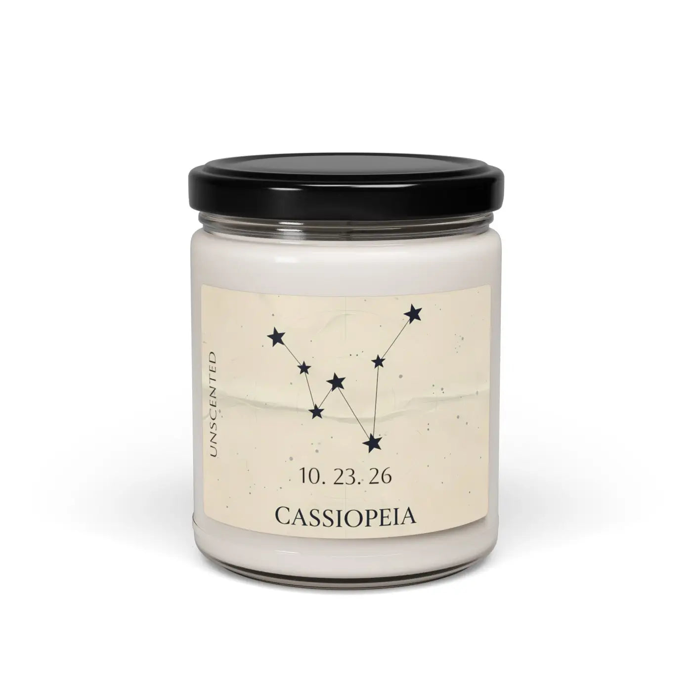 Personalized Constellation Soy Candle - Cassiopeia Design - DipaliZ