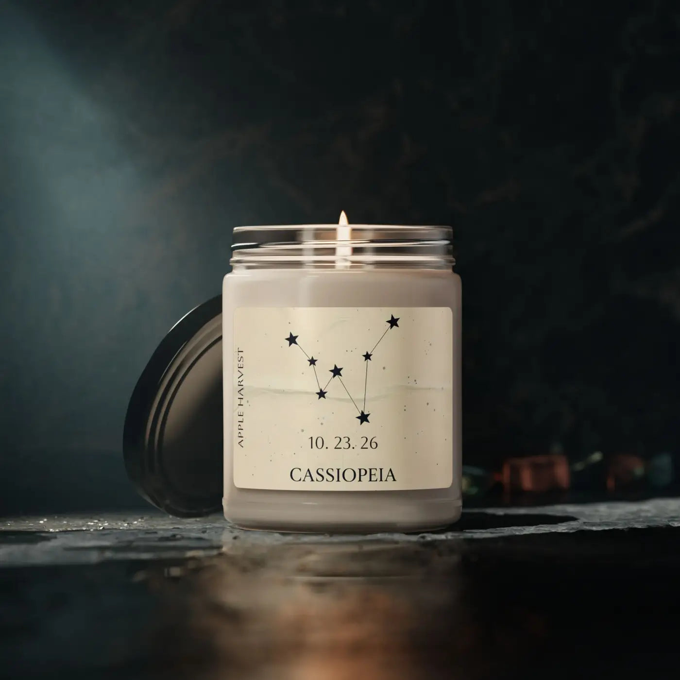 Personalized Constellation Soy Candle - Cassiopeia Design - DipaliZ