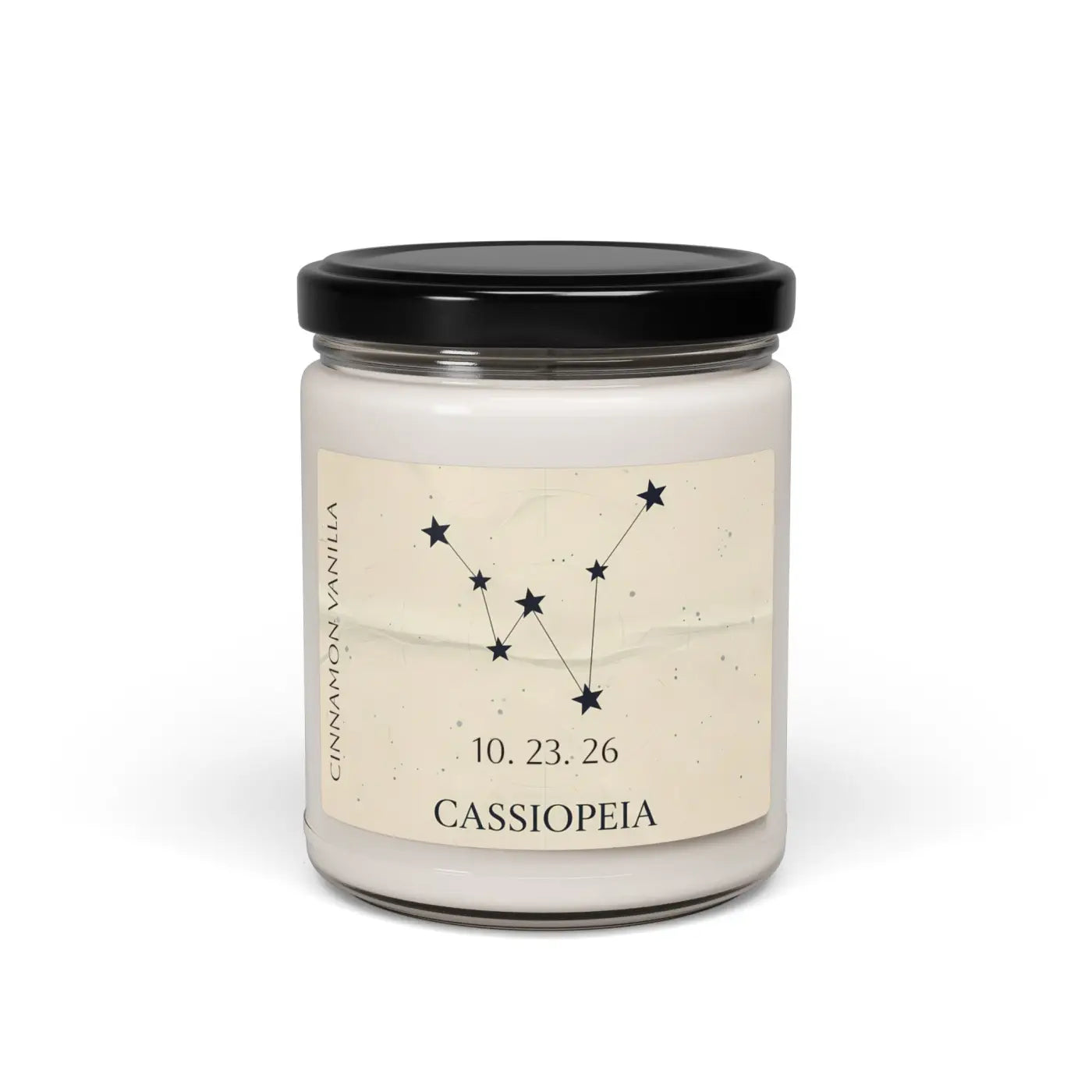 Personalized Constellation Soy Candle - Cassiopeia Design - DipaliZ