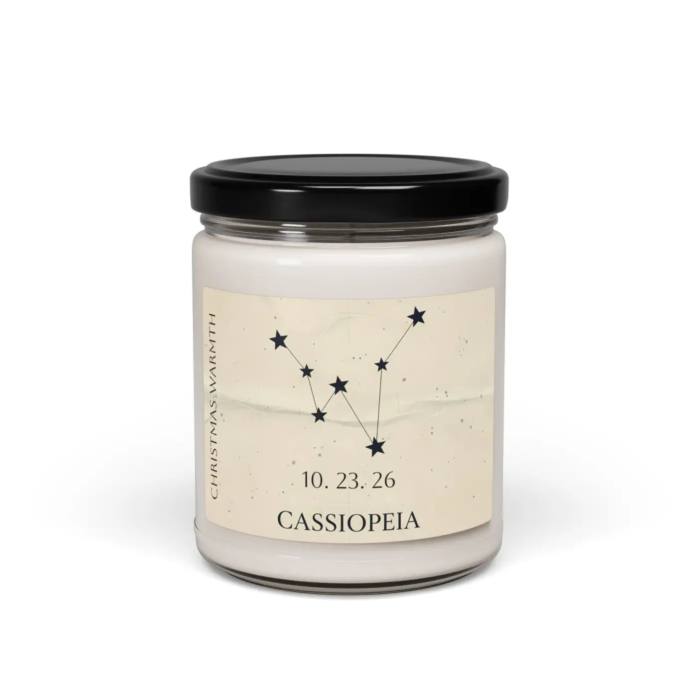 Personalized Constellation Soy Candle - Cassiopeia Design - DipaliZ
