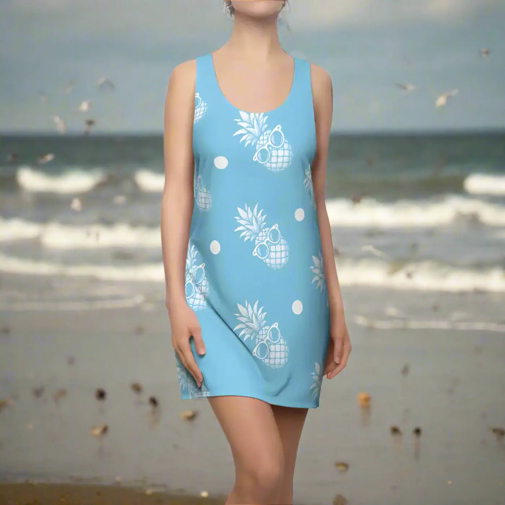 Pineapple Print Racerback Dress - Summer Vibes - DipaliZ