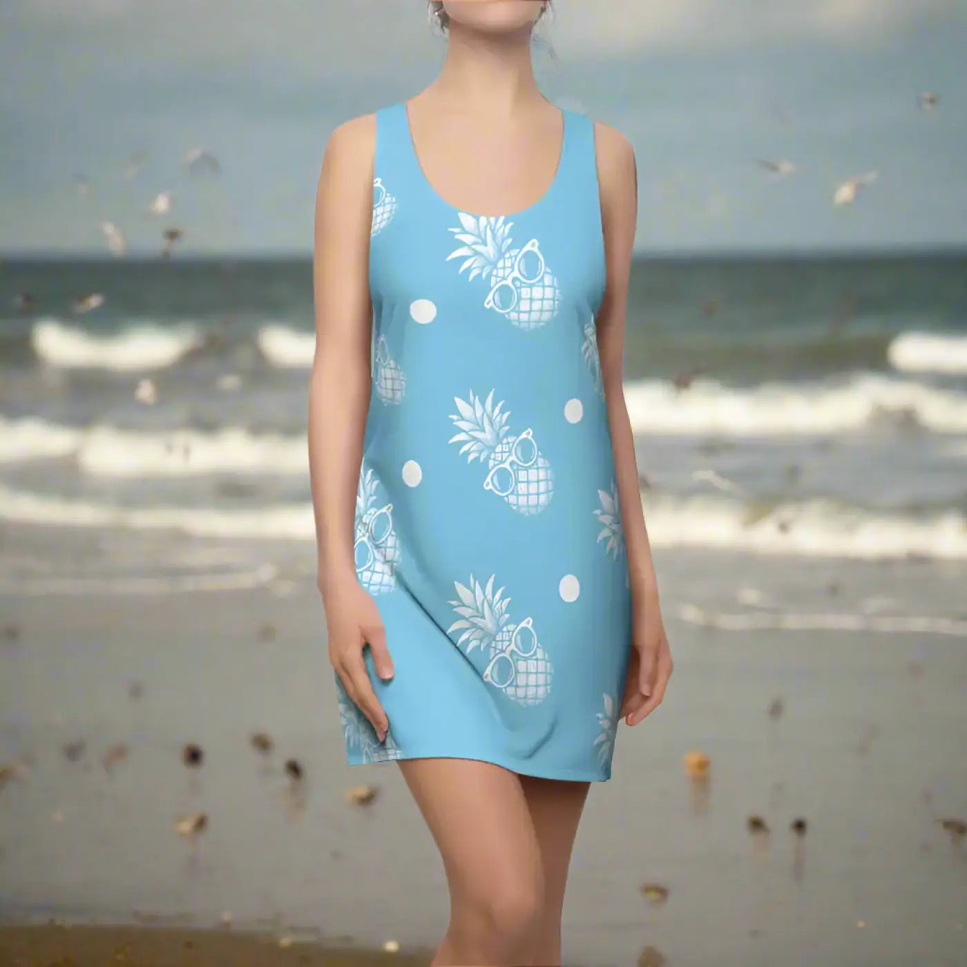 Pineapple Print Racerback Dress - Summer Vibes - DipaliZ