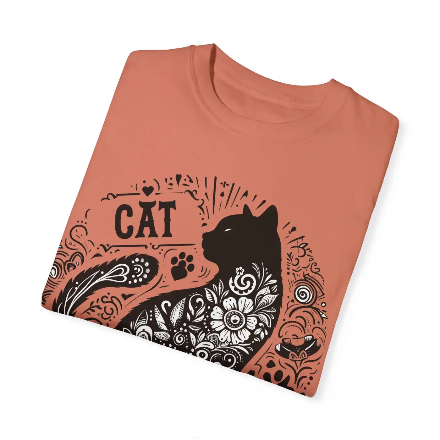 Floral Unisex Tee - Vibrant Artistic Cat Design - DipaliZ