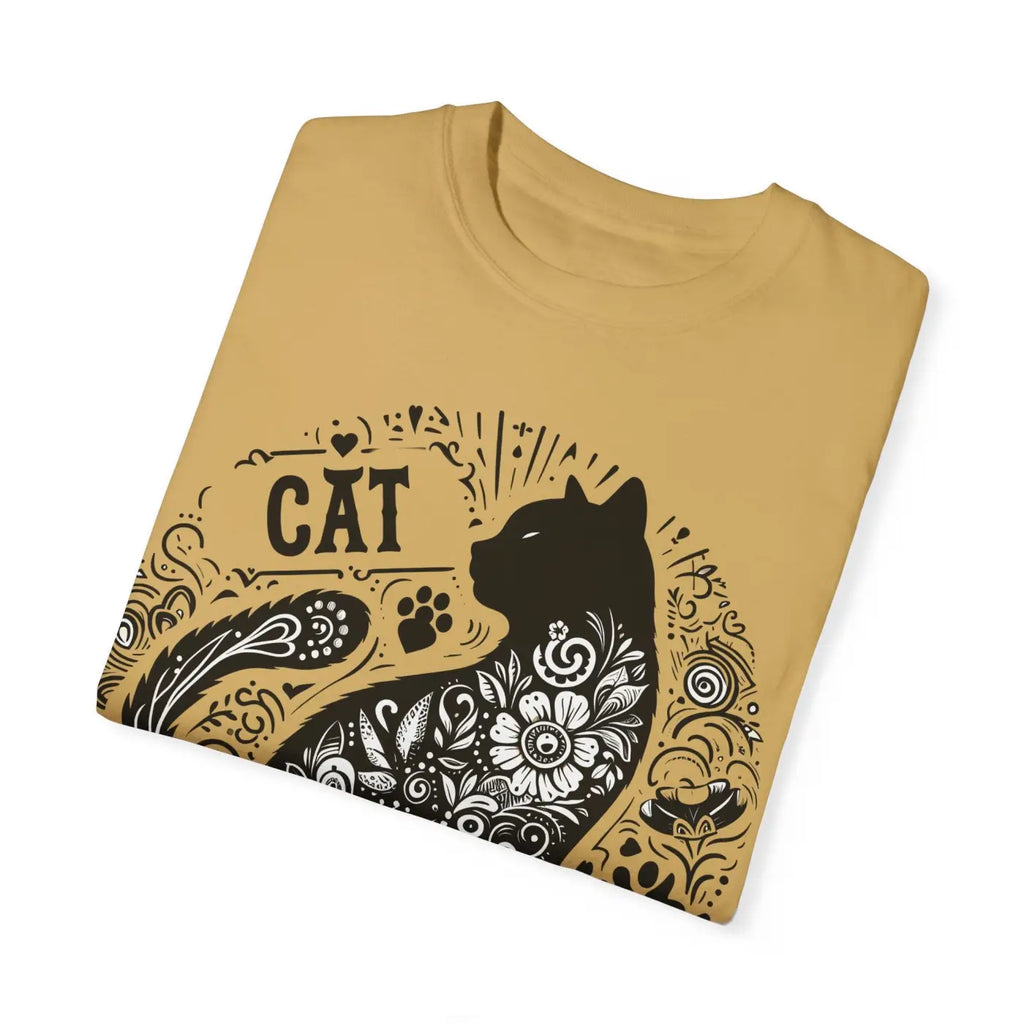 Floral Unisex Tee - Vibrant Artistic Cat Design - DipaliZ
